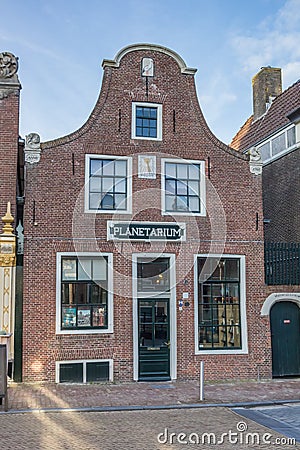 Old planetarium in the center of Franeker Editorial Stock Photo