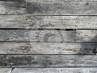 Old planked wood texture background, Brown colour, Close up shot Stock Photo