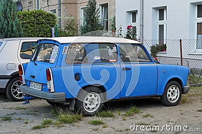Old plastic East German Trabant 601 car parked Editorial Stock Photo