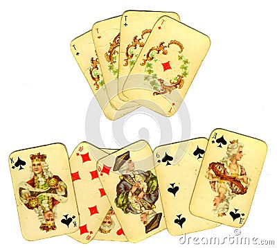 Old playing cards Stock Photo