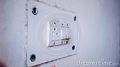 Old plug socket | White Old rustic Electronic Socket Stock Photo