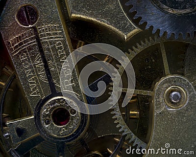 Old Pocket Watch Avance Mechanism Close Up Macro Editorial Stock Photo