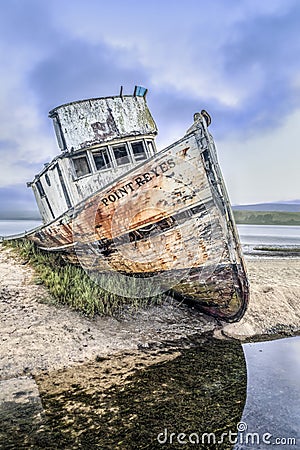 Shipwreck at Point Reyes - Inverness, California Editorial Stock Photo