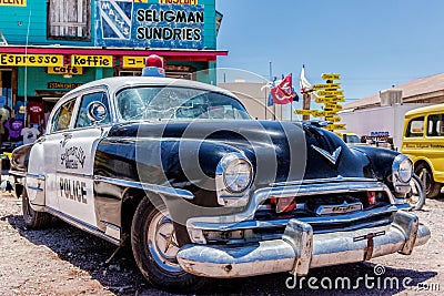 Old Police car ind Seligman Arizona Editorial Stock Photo