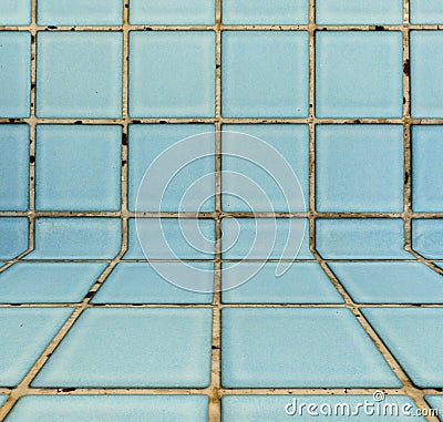 Old pool tile in grid Stock Photo