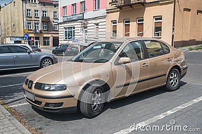 Old popular silver brown sedan car Seat Leon parked Editorial Stock Photo