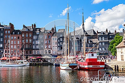 Old port in Honfleur, France Editorial Stock Photo