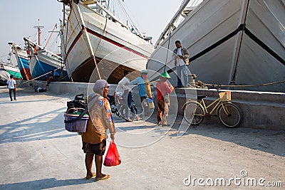 Old port of Jakarta Editorial Stock Photo