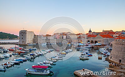 Old port in Dubrovnik Stock Photo