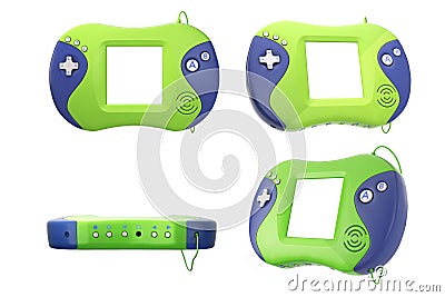 Old Portable Video Game Console. 3d Rendering Stock Photo