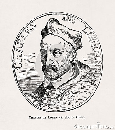 Old portrait of Charles de Lorraine Editorial Stock Photo
