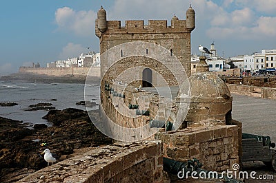 Old portuguese architecture in Essaouira mogador in Morocco Stock Photo