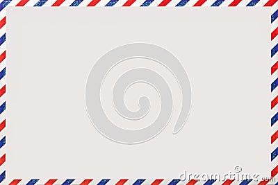 Old post striped envelope, background with copy space. Mail letter with stripped vintage pattern Stock Photo