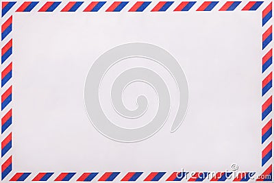 Old post striped envelope, background with copy space. Mail letter with stripped vintage pattern Stock Photo