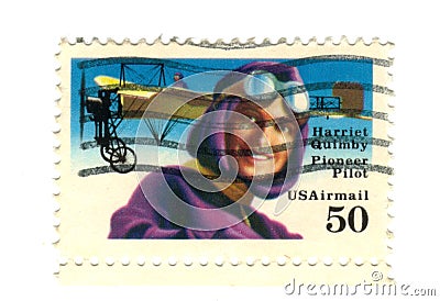 Old postage stamp from USA Editorial Stock Photo