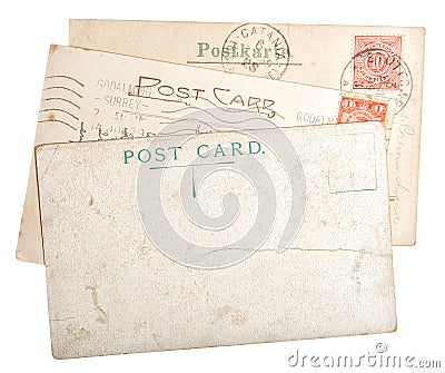 Old postcard mail cardboard edges Used paper texture Editorial Stock Photo