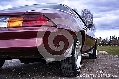 an old powerful classic American car. automotive classics. maslkar. Stock Photo