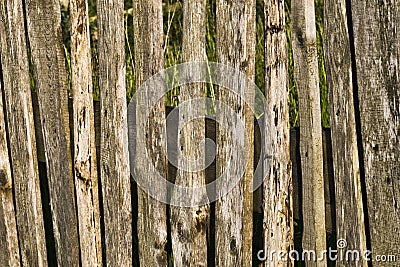 old primitive low fence, Eastern Europe Stock Photo