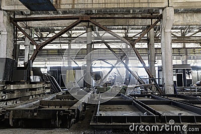 Old production facilities and workshops at the factory. Stock Photo