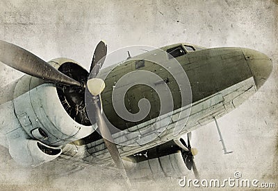 Old propeller airplane Stock Photo