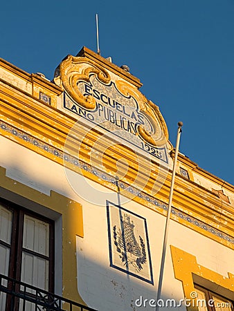 Old public school. Ayamonte, Huelva. Spain. Stock Photo