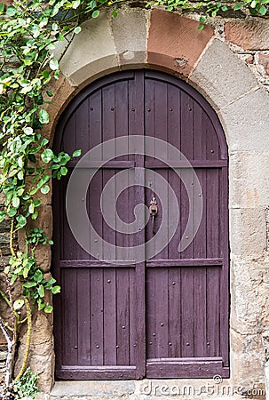 Old Purple Door Stock Photo