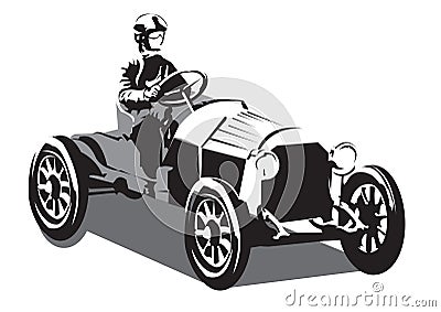 Old racing car Vector Illustration