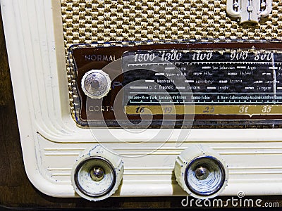 Old radio from 1950 Stock Photo