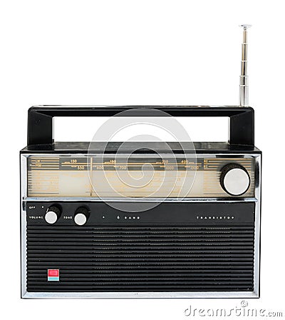 Old radio isolated on a white background with clipping path Stock Photo