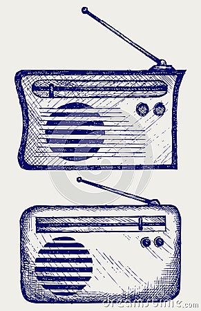 Old radio receiver Vector Illustration