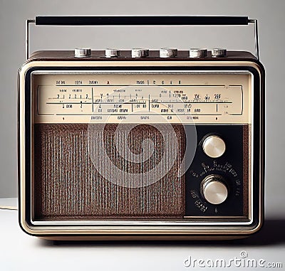 Old radio, retro design Cartoon Illustration