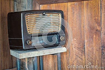 Old radio retro wallpaper Stock Photo