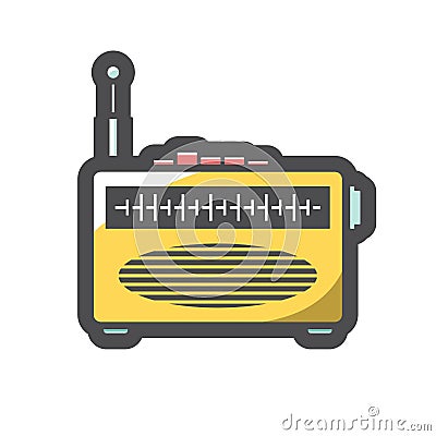 Old radio speaker Vector icon Cartoon illustration Vector Illustration