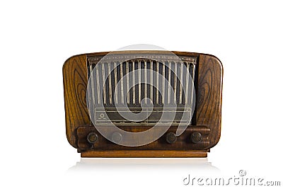Old radio on white background Stock Photo