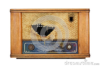 Old radio from 1950 Stock Photo