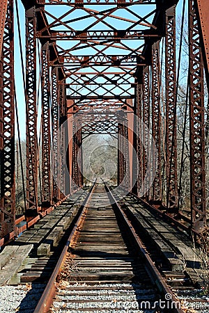 Old railroad bridge Stock Photo