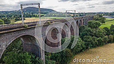 Old railroad bridge with nice scenary Stock Photo