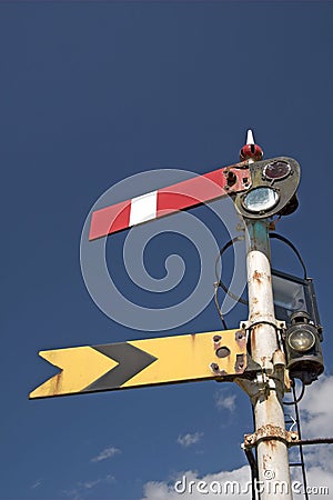 Old railway signal Stock Photo