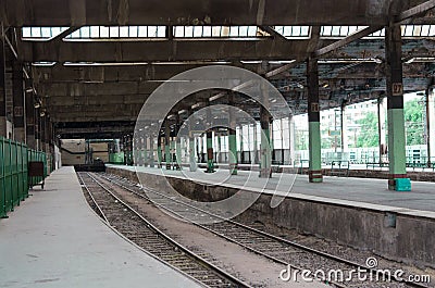Old railway station Stock Photo