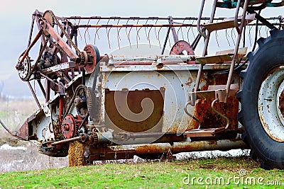 The old reaping machine Stock Photo