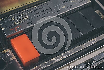 Old Rec Button Stock Photo