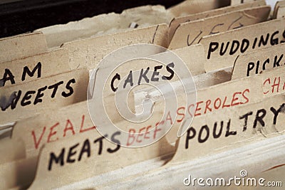 Old Recipe Box Stock Photo