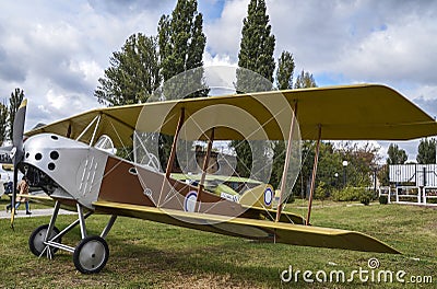 Old reconnaissance aircraft Anatra Anasal at Zhuliany State Aviation Museum in Kyiv Editorial Stock Photo