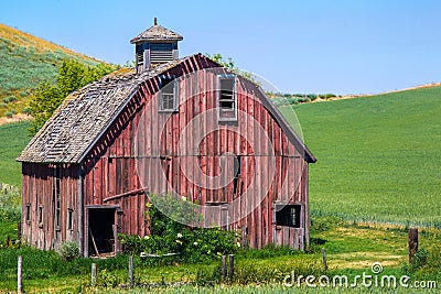 Old Red Barn Stock Photo