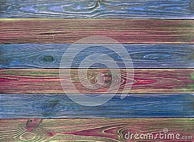 Old red-blue grunge wood planks background Stock Photo