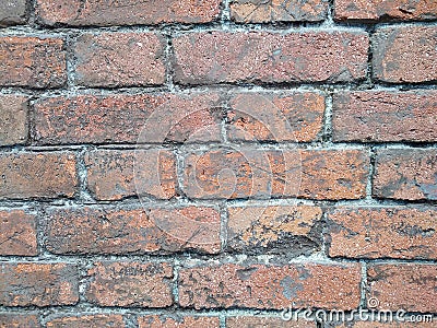 Old red brick wall texture background, material Stock Photo