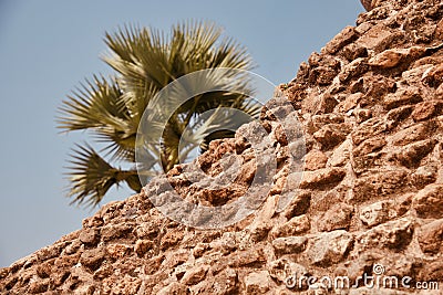 A high old bricks made structure isolated unique photo Stock Photo