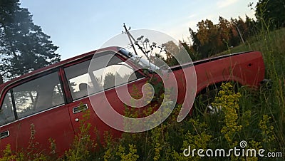 Old red car Stock Photo