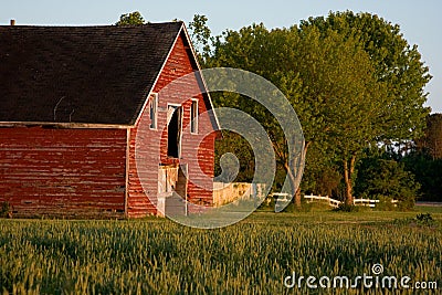 Old red country barn Stock Photo