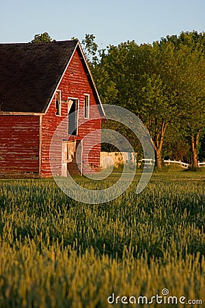 Old red country barn Stock Photo